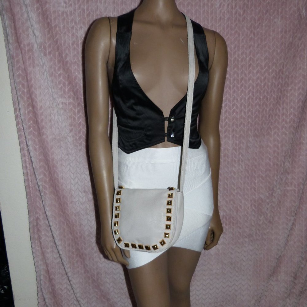 LINEA PELLE STUDDED CROSSBODY BAG..LIKE NEW